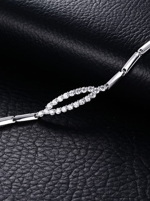 CONG Exquisite High Polished Oval Shaped Zircon Bracelet 1