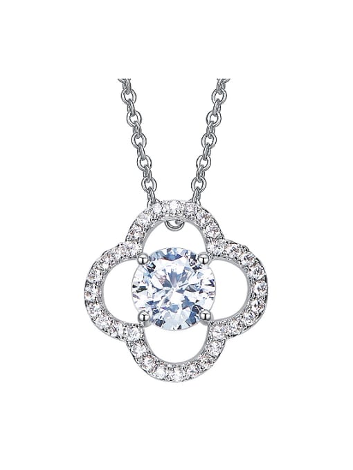 CEIDAI Simple austrian Crystal Flowery Zircon Necklace 0