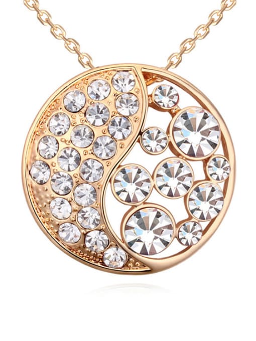 QIANZI Fashion Cubic austrian Crystals Round Pendant Alloy Necklace 3