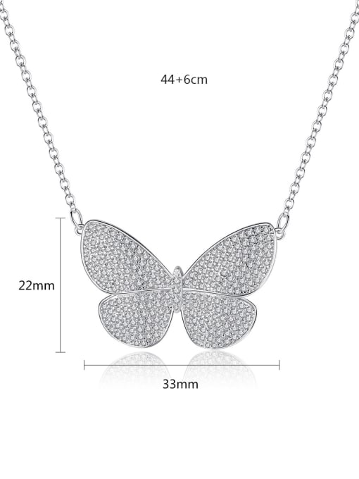 BLING SU Copper With White Gold Plated Fashion Butterfly Necklaces 3