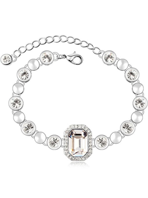 White Fashion austrian Crystals Alloy Bracelet
