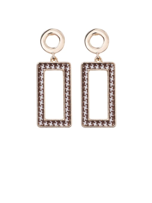A rectangle Alloy With Rose Gold Plated Personality Geometric Drop Earrings
