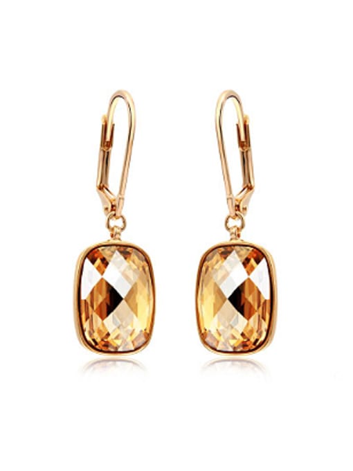 OUXI Rectangular Austria Crystal Women Earrings 1