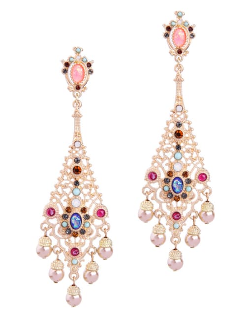 KM Colorful Artificial Pearls Temperament Drop Earrings 2