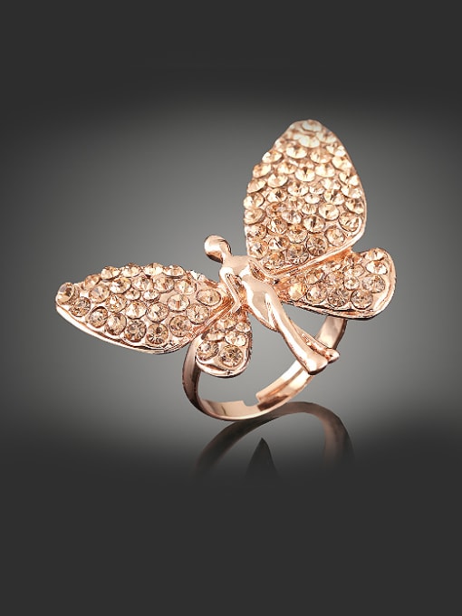 Wei Jia Personalized Gold Plated Angel Wings Rhinestones Alloy Ring 1
