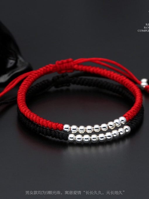 Rosh Sterling silver beads red thread bracelet 2
