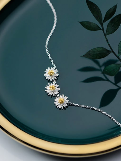 Rosh 925 Sterling Silver With Platinum Plated Cute Flower Necklaces 2