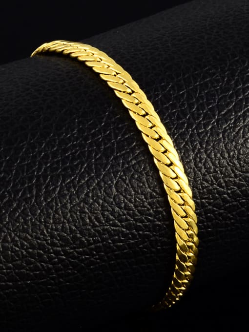 Yi Heng Da Women Luxury 24K Gold Plated Geometric Shaped Bracelet 2