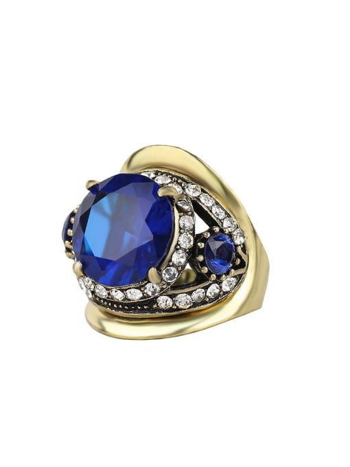 Gujin Exaggerated Retro style Resin Stones Alloy Ring 0