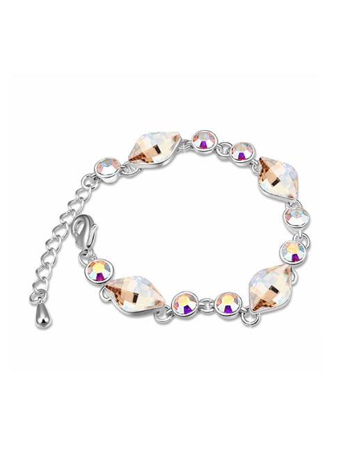QIANZI Fashion Rhombus austrian Crystals Platinum Plated Bracelet 1