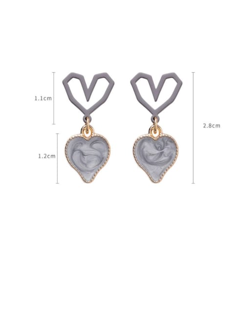 Girlhood Alloy With Rose Gold Plated Cute Heart Drop Earrings 4