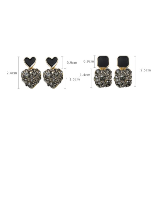 Girlhood Alloy With Champagne Gold Plated Cute Geometric Stud Earrings 2