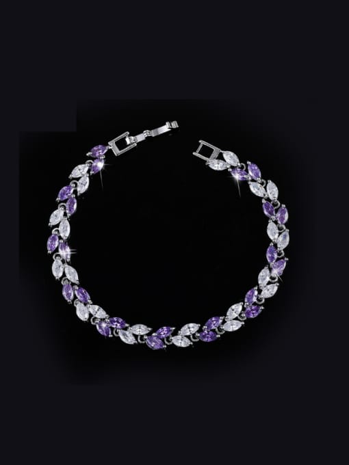 L.WIN Fashion AAA Zircon Leave-shape Bracelet 2