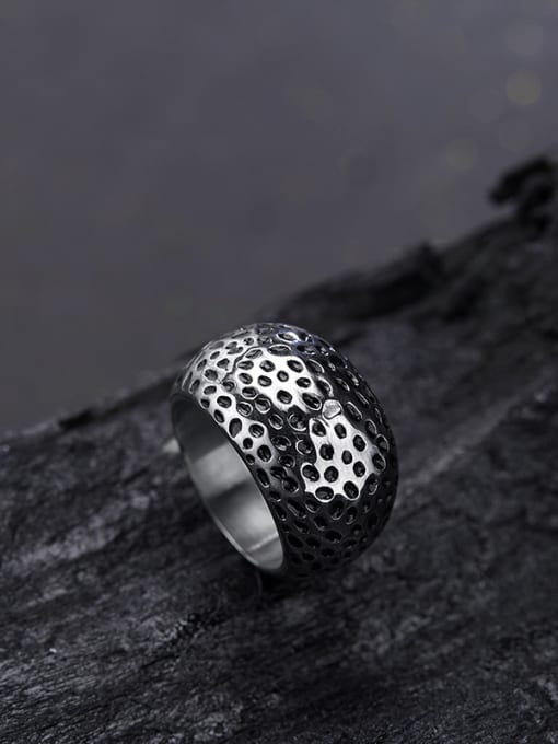 Ronaldo Retro Style Stainless Steel Geometric Painting Ring 2