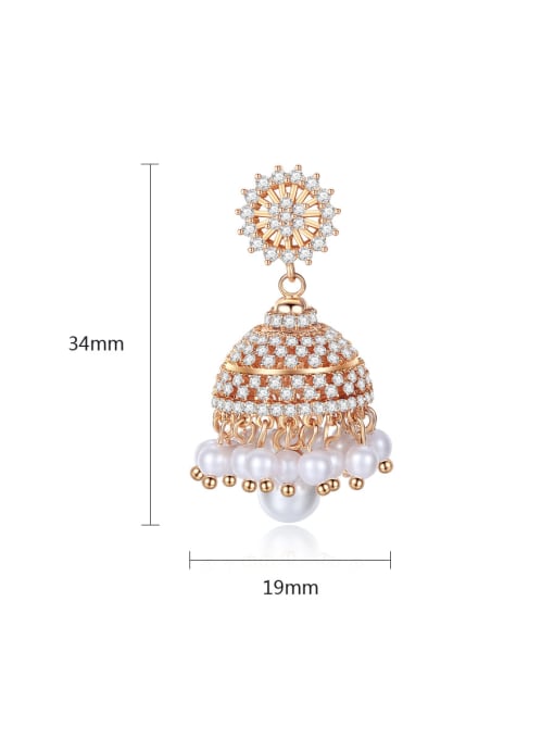 BLING SU Copper With Gold Plated Fashion Statement Party Stud Earrings 3