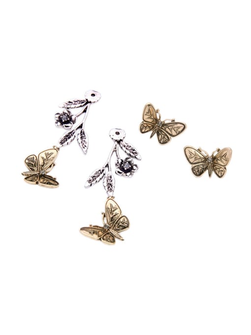 KM Fresh and Lovely Butterfly Alloy Drop Earings 1