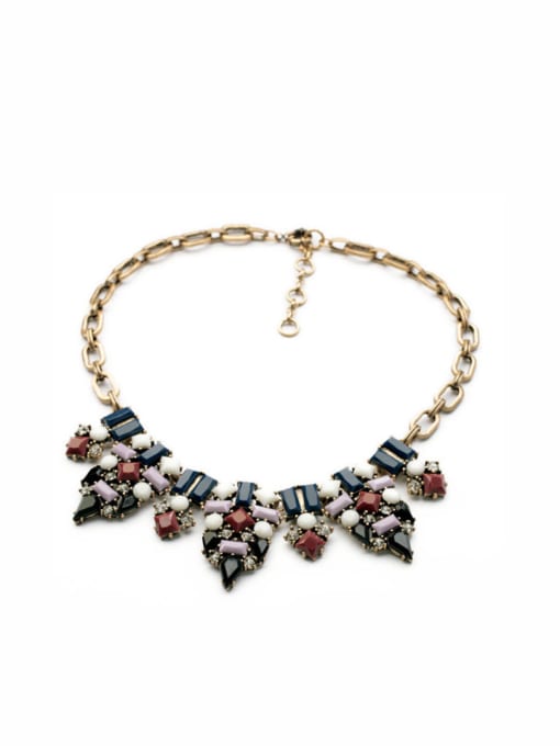 KM 2018 Luxury Artificial Stones Alloy Necklace
