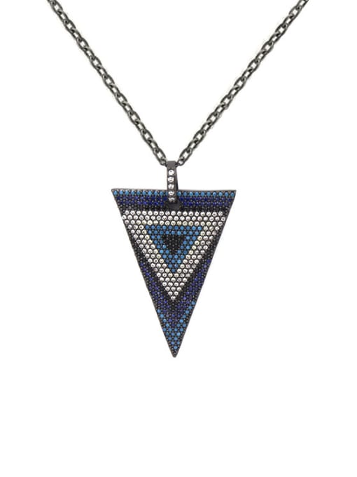 My Model Middle East Micro Pave Colorful Triangle Necklace 3