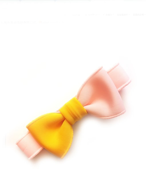 Yellow pink  Bow Cotton Adjustable Head Band