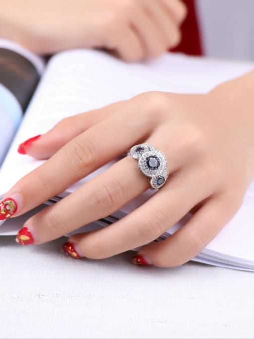 ZK Retro Luxurious Geometric Noble Ring for Party 1