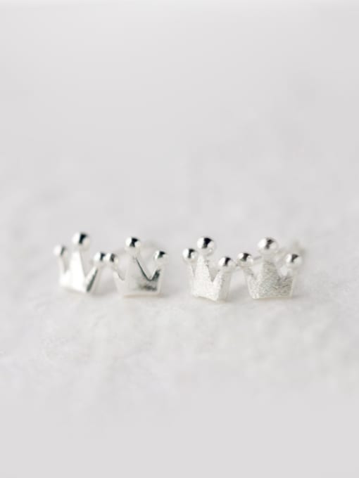 Rosh S925 silver Little Cute Crown Stud cuff earring 2