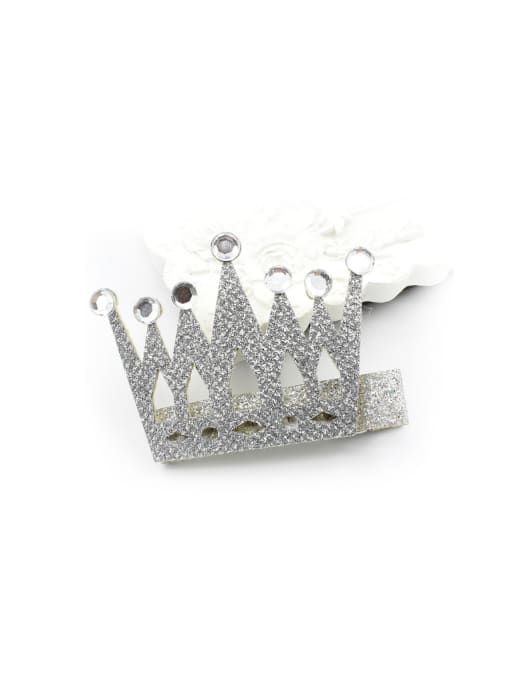 Silvery Color Crown Hair clip