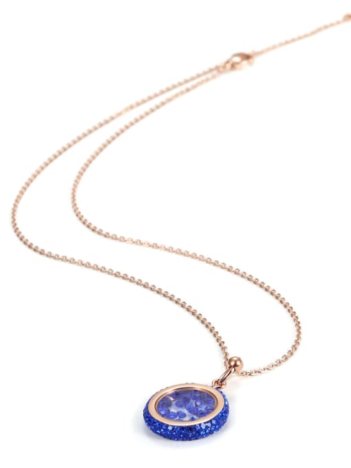 Blue Europe And The United States Rose Gold Titanium Crystal Custom Necklace