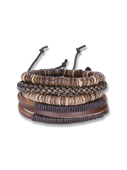 OUXI Retro style Multi-layers Leather Bracelet