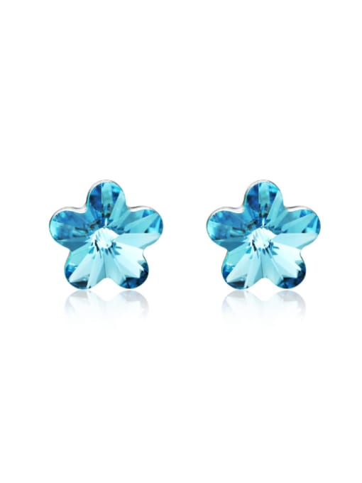 kwan Blue Shining Crystal Fashion Stud Earrings 0