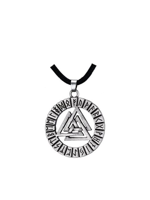 CONG Personality Antique Silver Plated Geometric Shaped Alloy Necklace