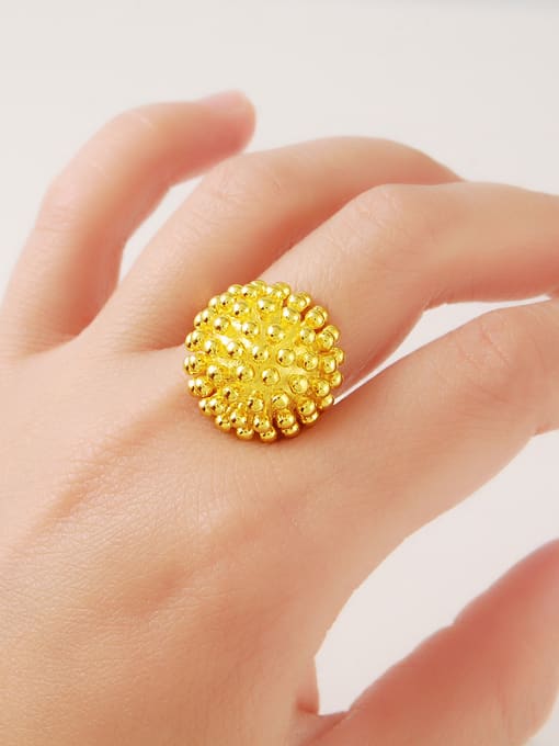 Yi Heng Da Fashionable 24K Gold Plated Round Shaped Copper Ring 1
