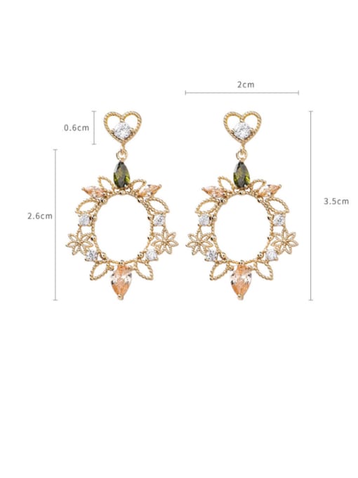 Girlhood Alloy With Gold Plated Fashion Hollow  Flower Drop Earrings 2