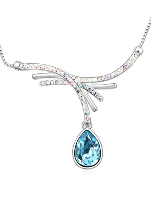 blue Fashion Water Drop austrian Crystals Alloy Necklace