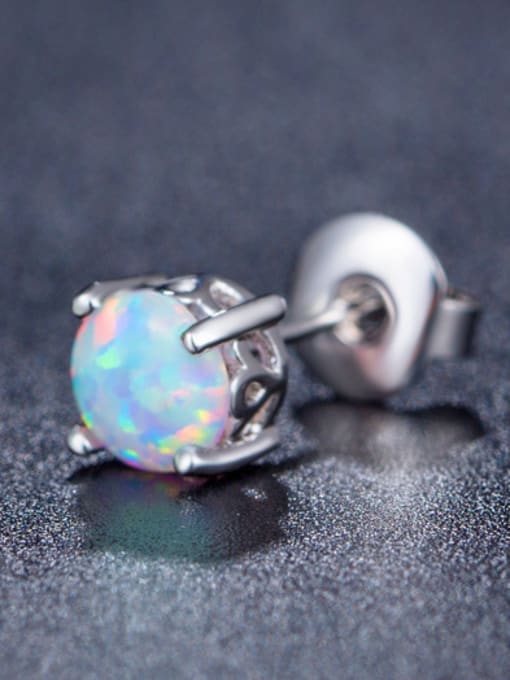 UNIENO Crown Opal Stone stud Earring 2