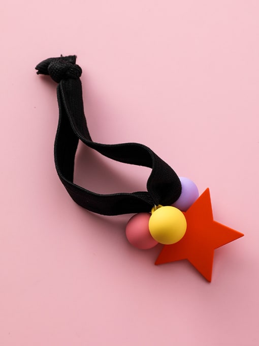 G black Rubber band  With Simple colored ball head Hair accessories