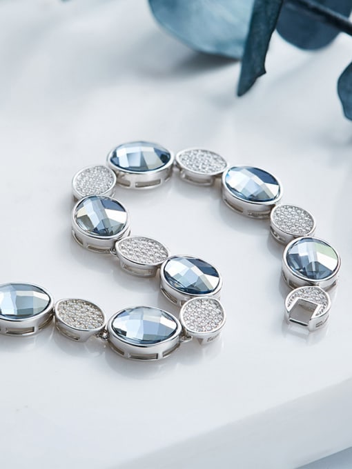 CEIDAI Fashion Oval austrian Crystals Zircon Silver Bracelet 2
