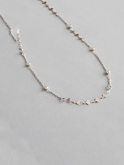 DAKA 925 Sterling Silver With Smooth Simplistic Heart Necklaces