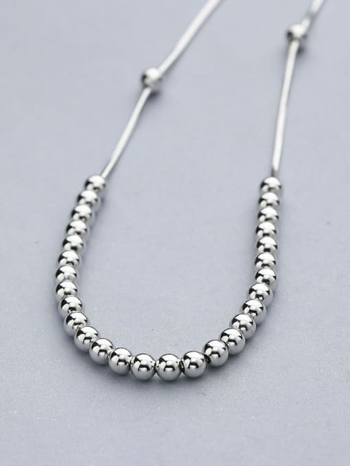 One Silver S925 Silver Beaded Necklace 0