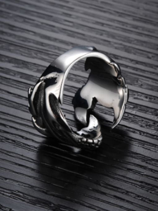 Open Sky Punk style Personalized Dragon Claw Titanium Ring 2