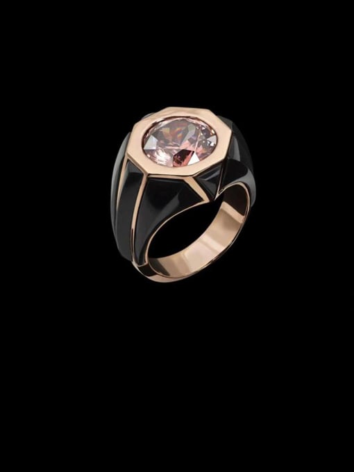 MATCH Copper With Rose Gold Plated Simplistic Geometric Band Rings 1