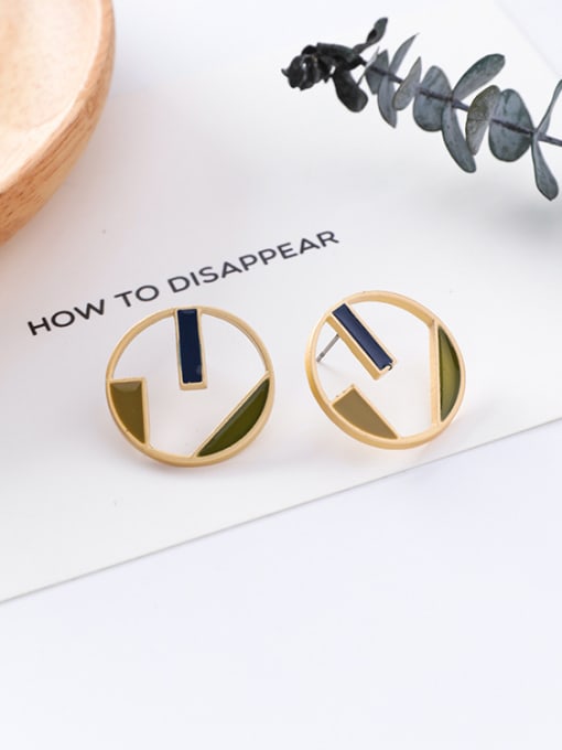 7#10426G Alloy With Gold Plated Trendy Geometric Stud Earrings