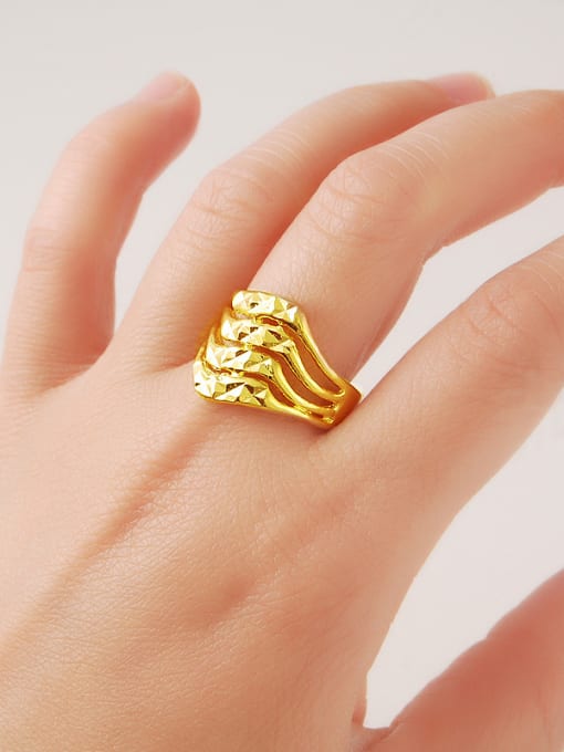 Yi Heng Da Fashion 24K Gold Plated Wave Shaped Ring 1