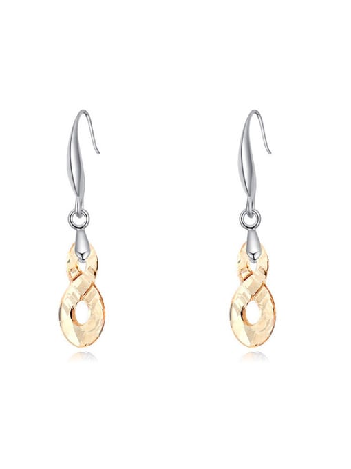 QIANZI Simple Eight-shaped austrian Crystals Alloy Earrings 0