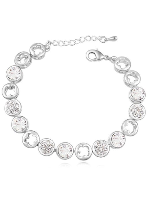 White Fashion Cubic austrian Crystals Alloy Bracelet