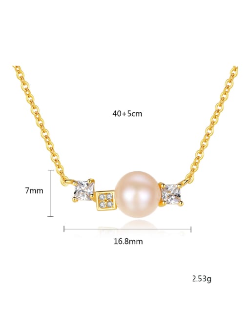 CCUI Sterling silver 7-7.5mm natural freshwater pearl necklace 4