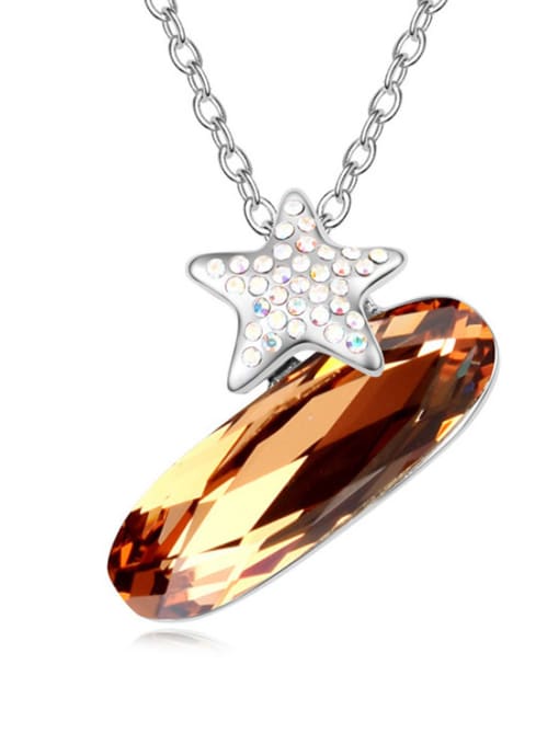 QIANZI Fashion Oval austrian Crystal Shiny Star Alloy Necklace 3