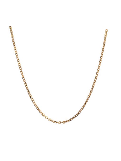 golden Elegant Gold Plated Letter O Shaped Titanium Necklace