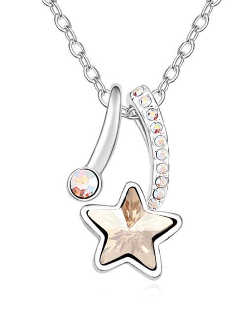 QIANZI Fashion Star austrian Crystal Pendant Alloy Necklace 3