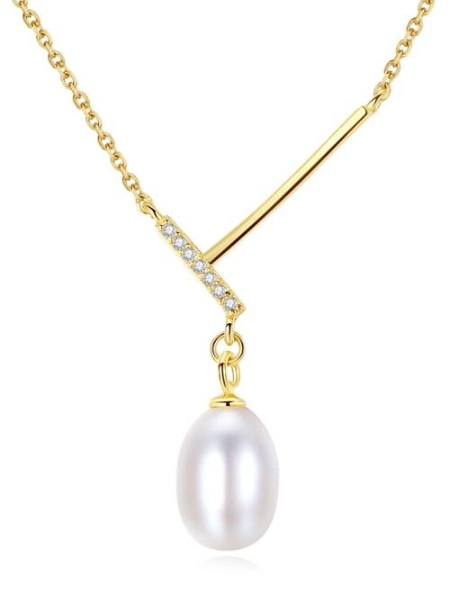 CCUI New pure silver with AAA zircon natural pearl necklace