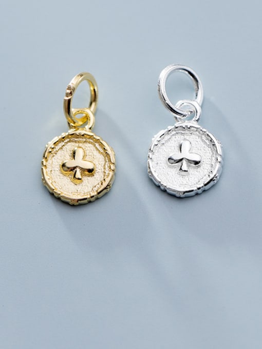 FAN 925 Sterling Silver With Gold Plated Simplistic Round Cross Charms